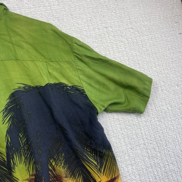 Vintage Ocean Current Hawaiian Shirt Sun set Beach Scene Surf Palm tree Sz M - Picture 14 of 16